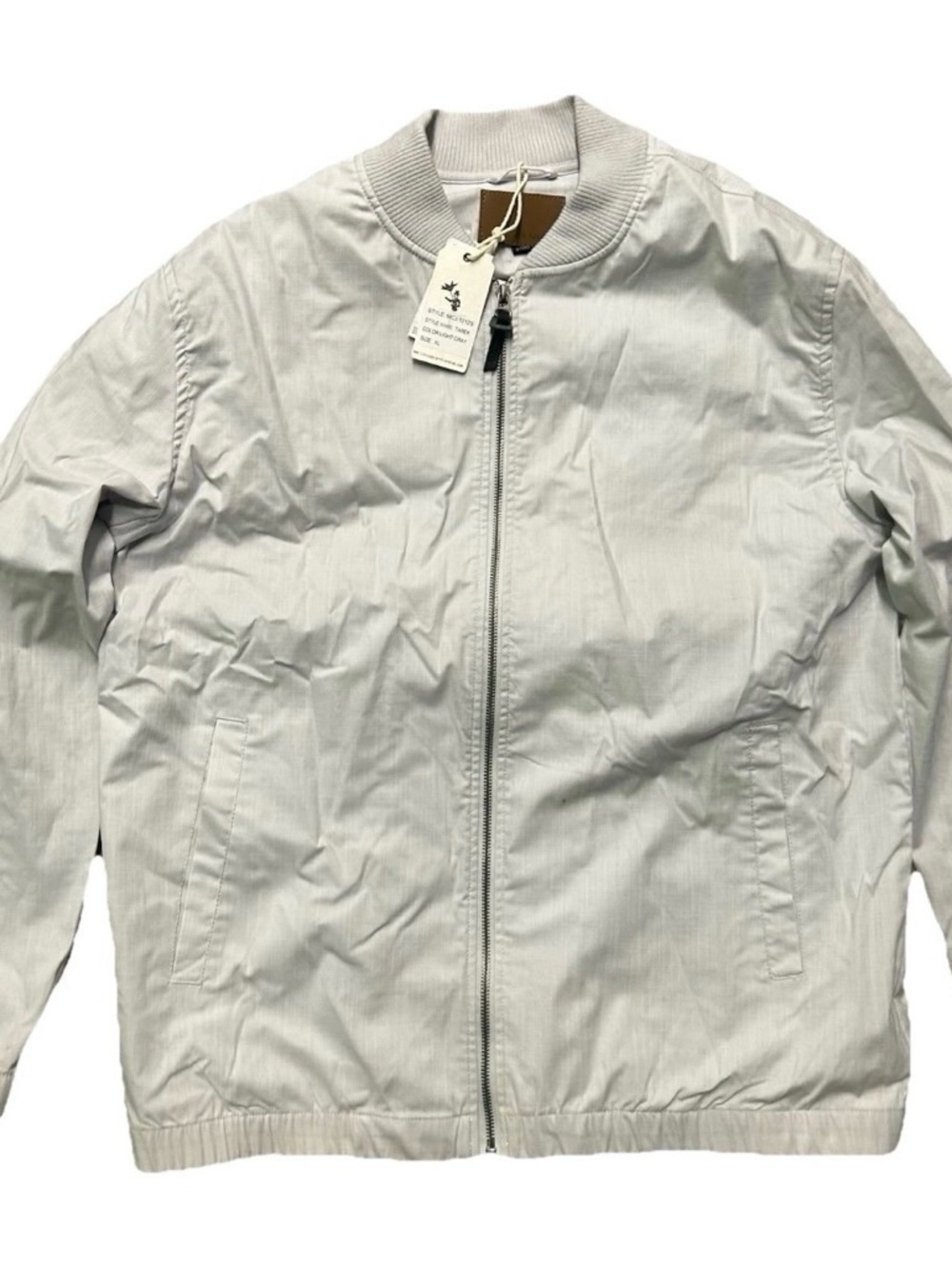 NWT Civil Society Texture Slub Bomber Grey Jacket Size XL